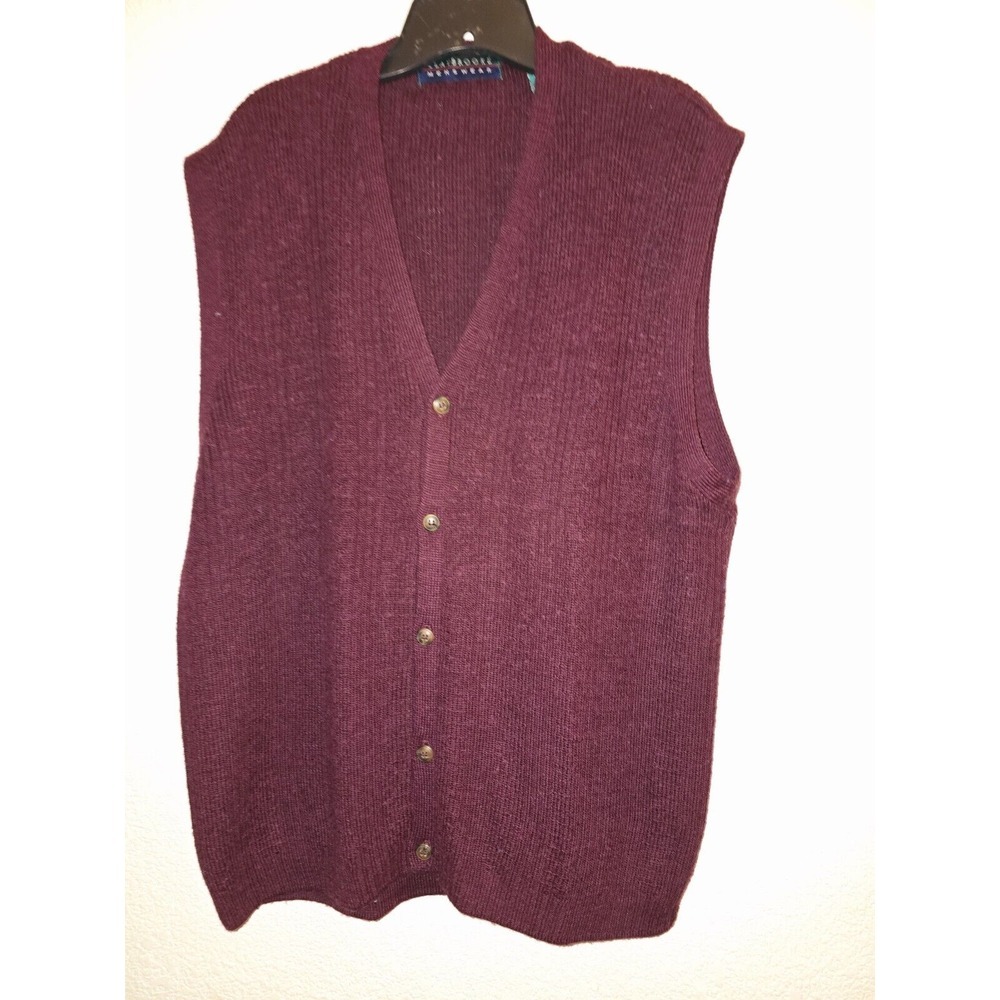 Men's Claybrooke Burgundy Sweater Vest‎ Size XL Vintage